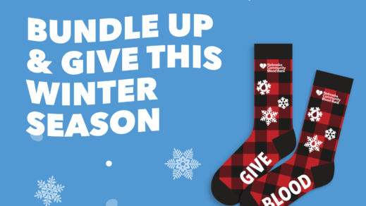NEBRASKA COMMUNITY BLOOD BANK CELEBRATES THE HOLIDAY SEASON WITH FESTIVE SOCKS FOR BLOOD DONORS