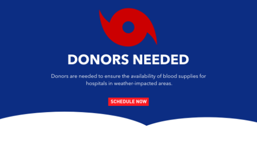 NEBRASKA COMMUNITY BLOOD BANK (NCBB) ISSUES URGENT CALL FOR BLOOD DONORS AS SECOND MAJOR HURRICANE TARGETS SOUTHERN U.S.